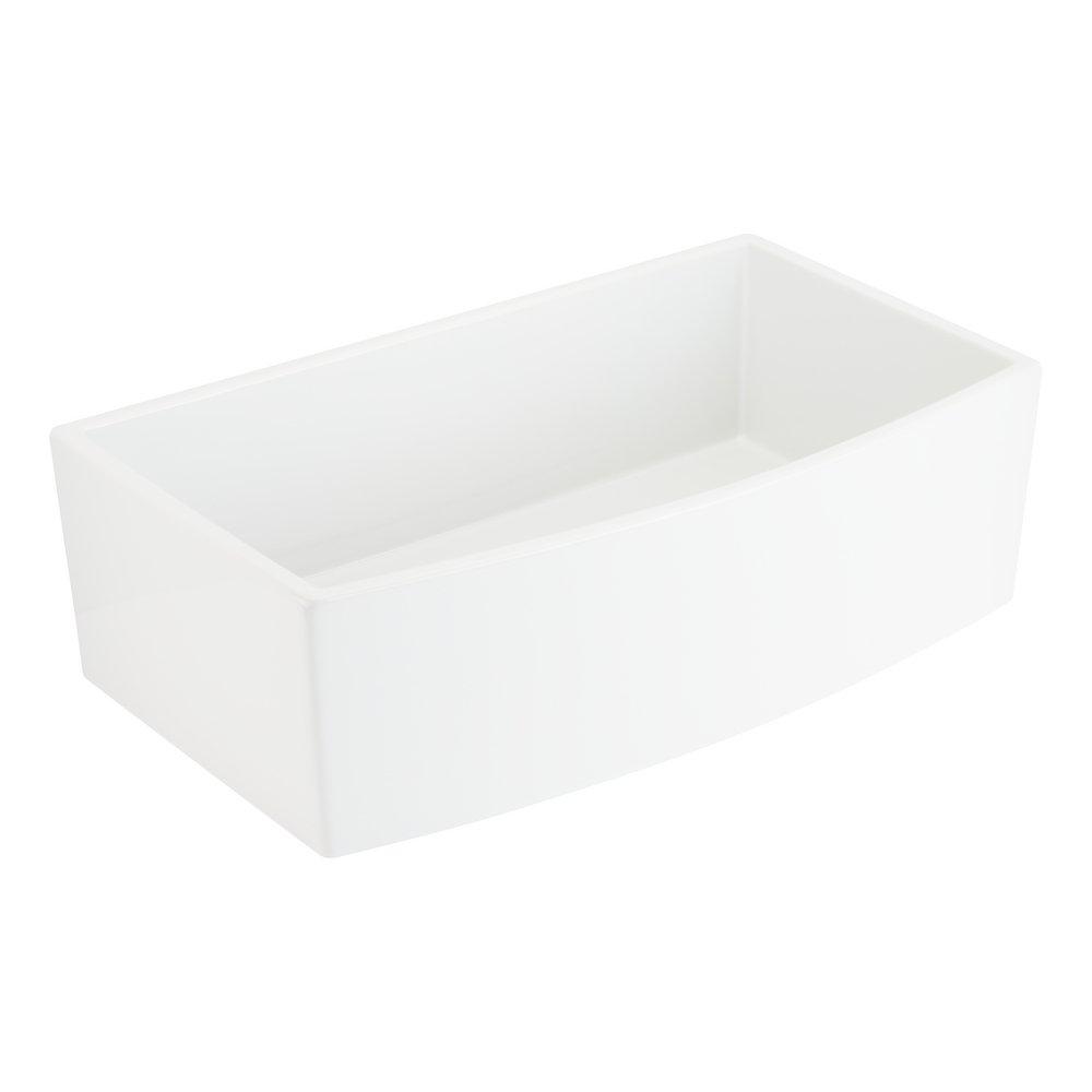 Signature Hardware White 33 x 22 in. 1 Hole Swanstone 2 Bowl Dual Mount, Drop-in and Undermount Kitchen Sink 
