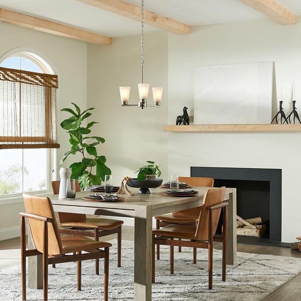 Kichler Lighting Brushed Nickel 15 x 18 in. 60W 1-Tier 3-Light Incandescent Chandelier 