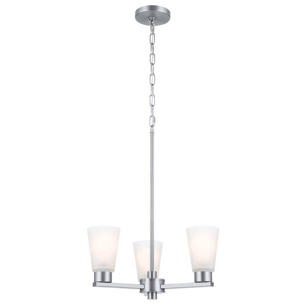 Kichler Lighting Brushed Nickel 15 x 18 in. 60W 1-Tier 3-Light Incandescent Chandelier 
