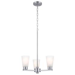 15 x 18 in. 60W 1-Tier 3-Light Incandescent Chandelier in Brushed Nickel
