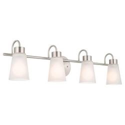 60W 4-Light Medium E-26 Vanity Fixture in Brushed Nickel