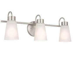 60W 3-Light Medium E-26 Vanity Fixture in Brushed Nickel