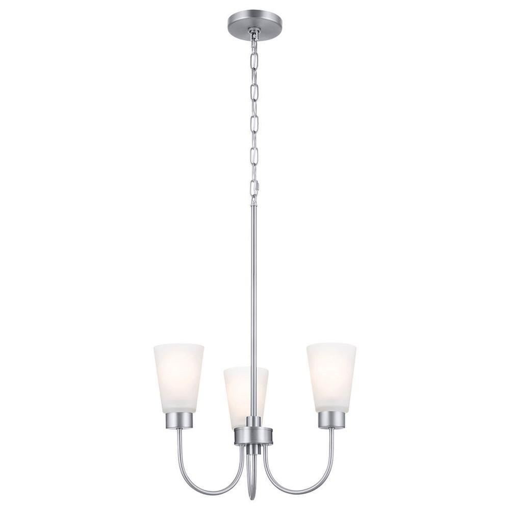 Kichler Lighting Brushed Nickel 18-1/2 x 18 in. 60W 1-Tier 3-Light Incandescent Chandelier 