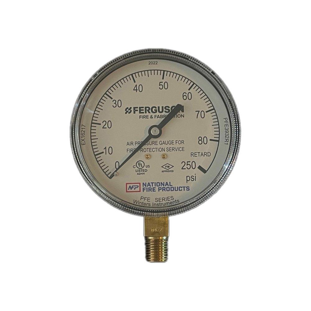 250 PSI UL FM Air Gauge with 0-80 Retard 