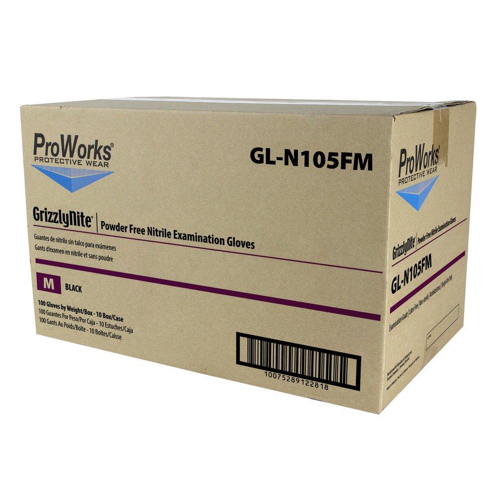 HOSPECO Black 5 mil Nitrile Powder Free Exam Glove in Black (Case of 10 Boxes) 