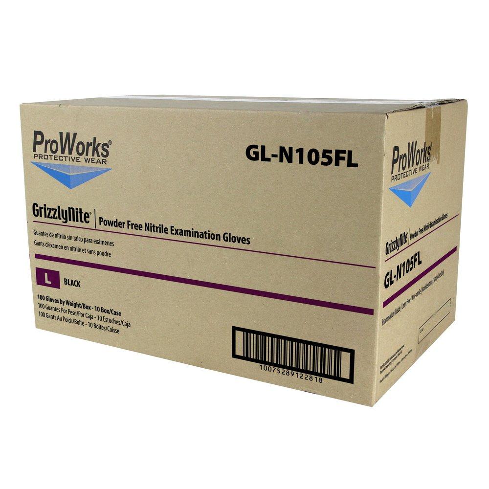 HOSPECO Black 5 mil Nitrile Powder Free Exam Glove in Black (Case of 10 Boxes) 