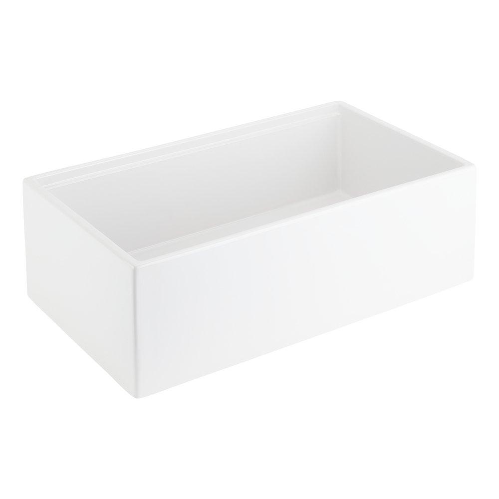 Signature Hardware White 33 x 19 in. Fireclay Single Bowl Kitchen Sink 