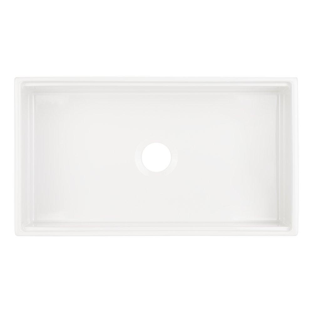 Signature Hardware White 33 x 19 in. Fireclay Single Bowl Kitchen Sink 