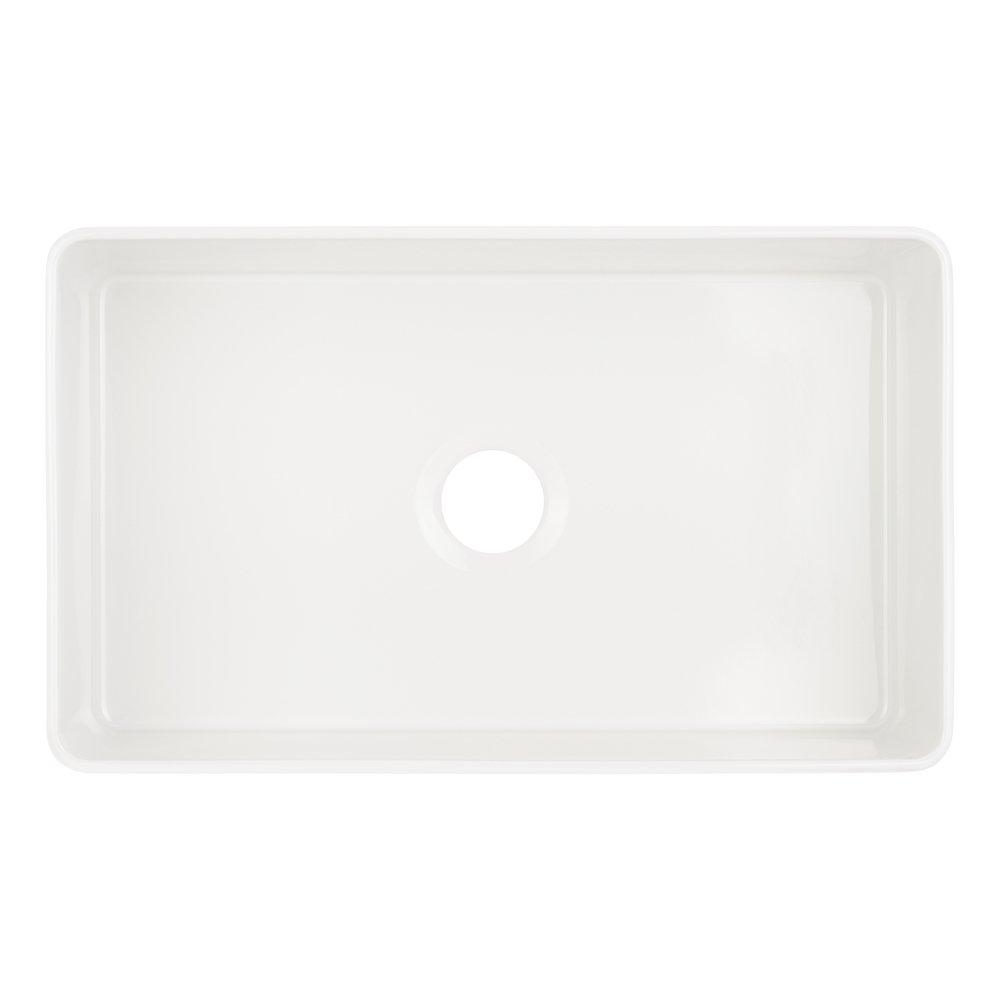 Signature Hardware White 30 x 18 in. Fireclay Single Bowl Farmhouse Kitchen Sink 
