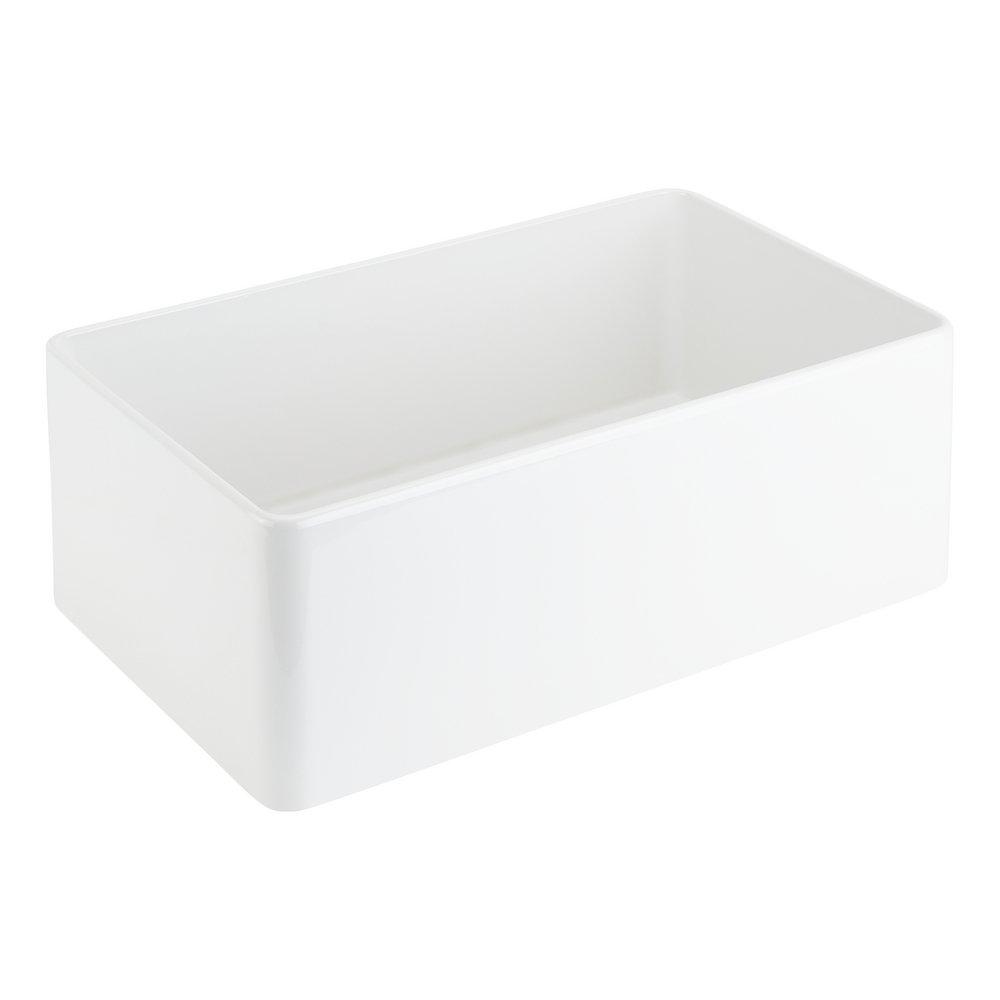 Signature Hardware White 30 x 18 in. Fireclay Single Bowl Farmhouse Kitchen Sink 
