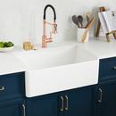Signature Hardware White 30 x 18 in. Fireclay Single Bowl Farmhouse Kitchen Sink 
