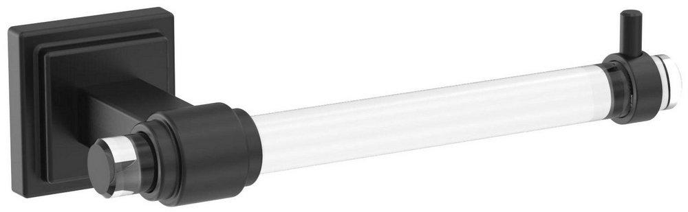 GLACIO CLEAR/MATTE BLACK CONTEMPORARY SINGLE POST TOILET PAPER HOLDER 