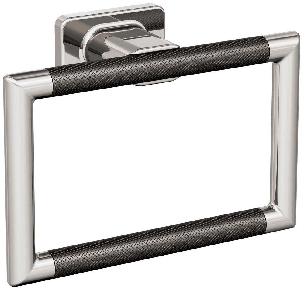 ESQUIRE POLISHED NICKEL/GUNMETAL CONTEMPORARY 5-1/4 IN 133 MM LENGTH TOWEL RING 