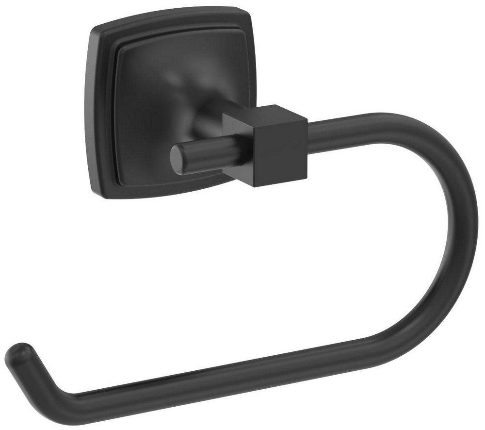 STATURE MATTE BLACK TRANSITIONAL SINGLE POST TOILET PAPER HOLDER 