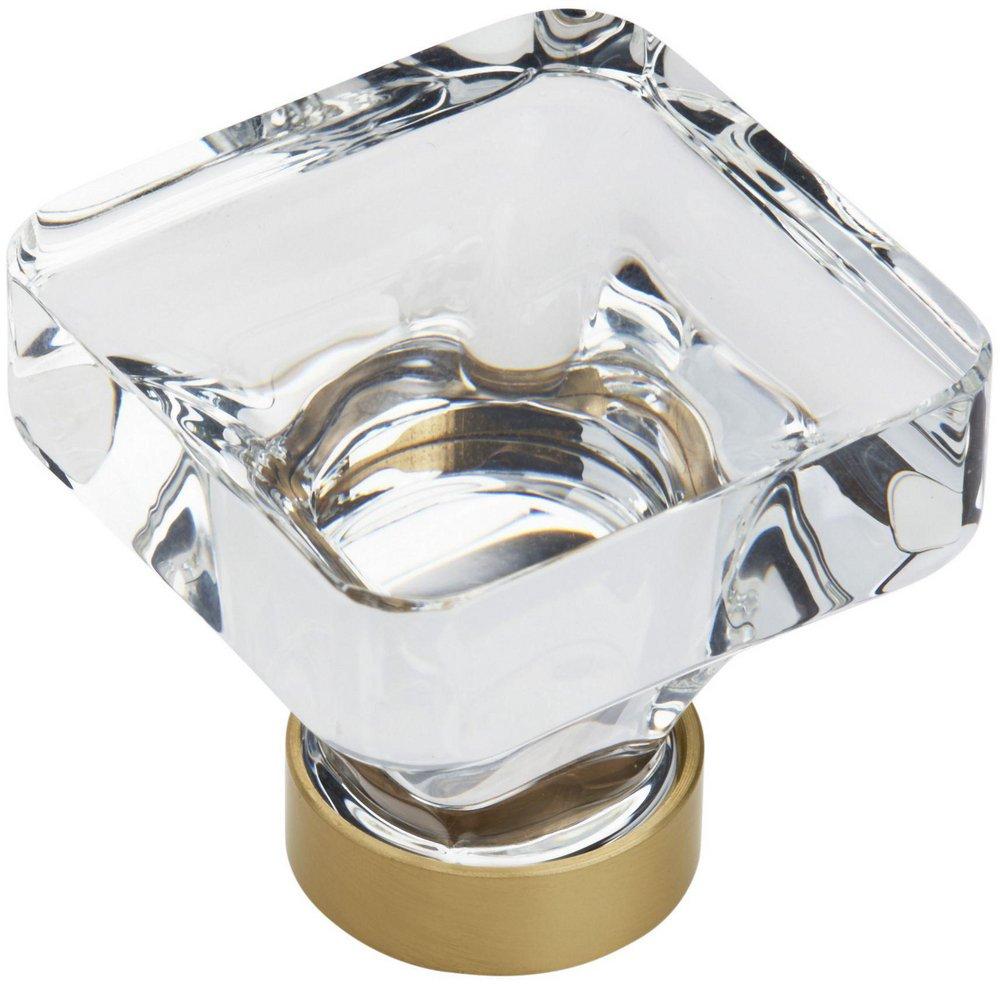 GLACIO 1-3/8 IN 35 MM LENGTH CLEAR/CHAMPAGNE BRONZE CABINET KNOB 