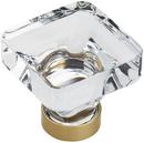 1-3/8 in. Square Knob in Clear/Champagne Bronze