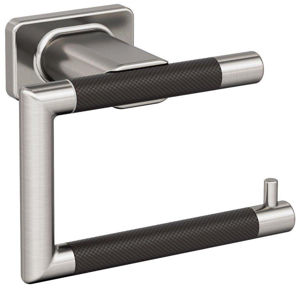 ESQUIRE BRUSHED NICKEL/OIL-RUBBED BRONZE CONTEMPORARY SINGLE POST TOILET PAPER HOLDER 