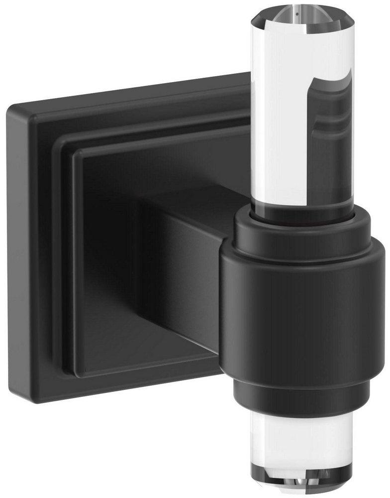 GLACIO CLEAR/MATTE BLACK CONTEMPORARY SINGLE ROBE HOOK 