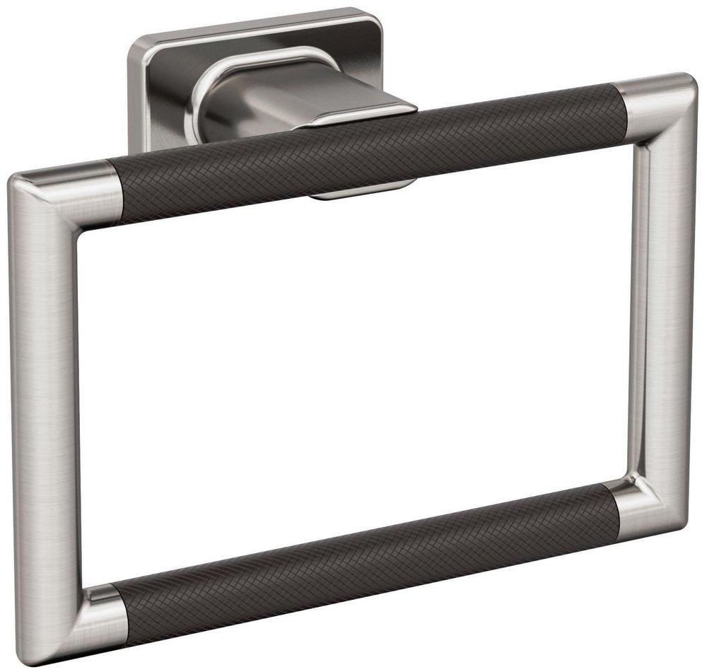 ESQUIRE BRUSHED NICKEL/OIL-RUBBED BRONZE CONTEMPORARY 5-1/4 IN 133 MM LENGTH TOWEL RING 