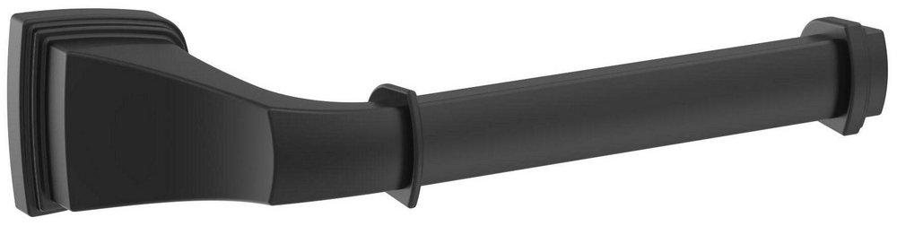 REVITALIZE MATTE BLACK TRADITIONAL SINGLE POST TOILET PAPER HOLDER 