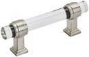 3 in. Center-to-Center Pull in Clear/Satin Nickel