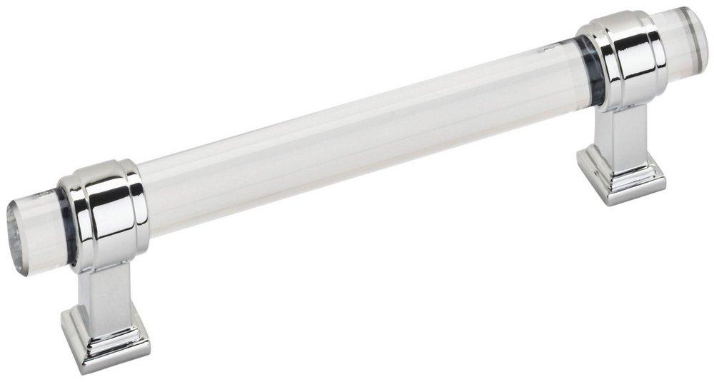 GLACIO 5-1/16 IN 128 MM CENTER-TO-CENTER CLEAR/POLISHED CHROME CABINET PULL 