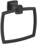 Square Closed Towel Ring in Matte Black