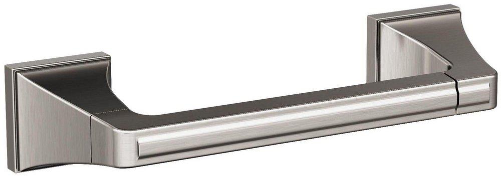 MULHOLLAND BRUSHED NICKEL TRADITIONAL PIVOTING DOUBLE POST TOILET PAPER HOLDER 