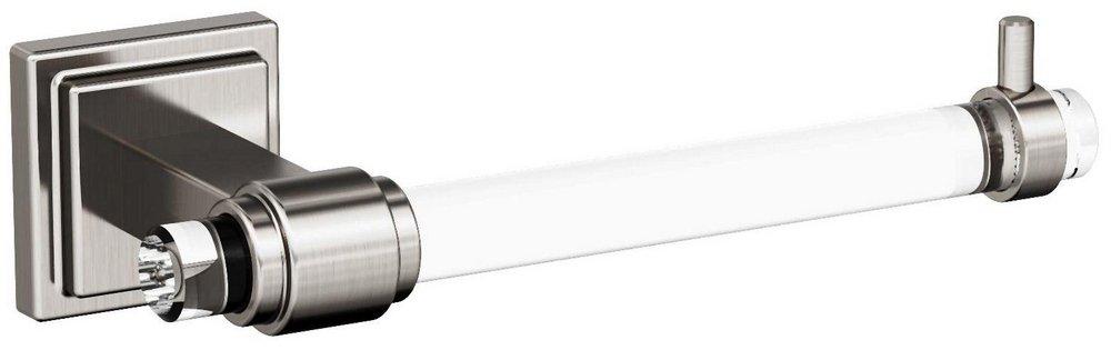 GLACIO CLEAR/BRUSHED NICKEL CONTEMPORARY SINGLE POST TOILET PAPER HOLDER 