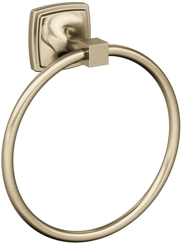 STATURE GOLDEN CHAMPAGNE TRANSITIONAL 7-9/16 IN 192 MM LENGTH TOWEL RING 