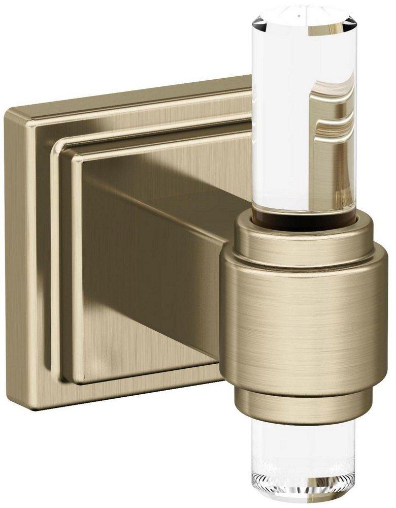 GLACIO CLEAR/GOLDEN CHAMPAGNE CONTEMPORARY SINGLE ROBE HOOK 