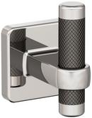 Single Robe Hook in Polished Nickel/Gunmetal