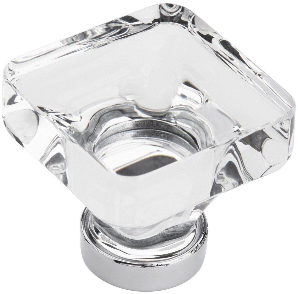 GLACIO 1-3/8 IN 35 MM LENGTH CLEAR/POLISHED CHROME CABINET KNOB 