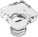 1-3/8 in. Square Knob in Clear/Polished Chrome