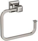 Square Open Towel Ring in Brushed Nickel