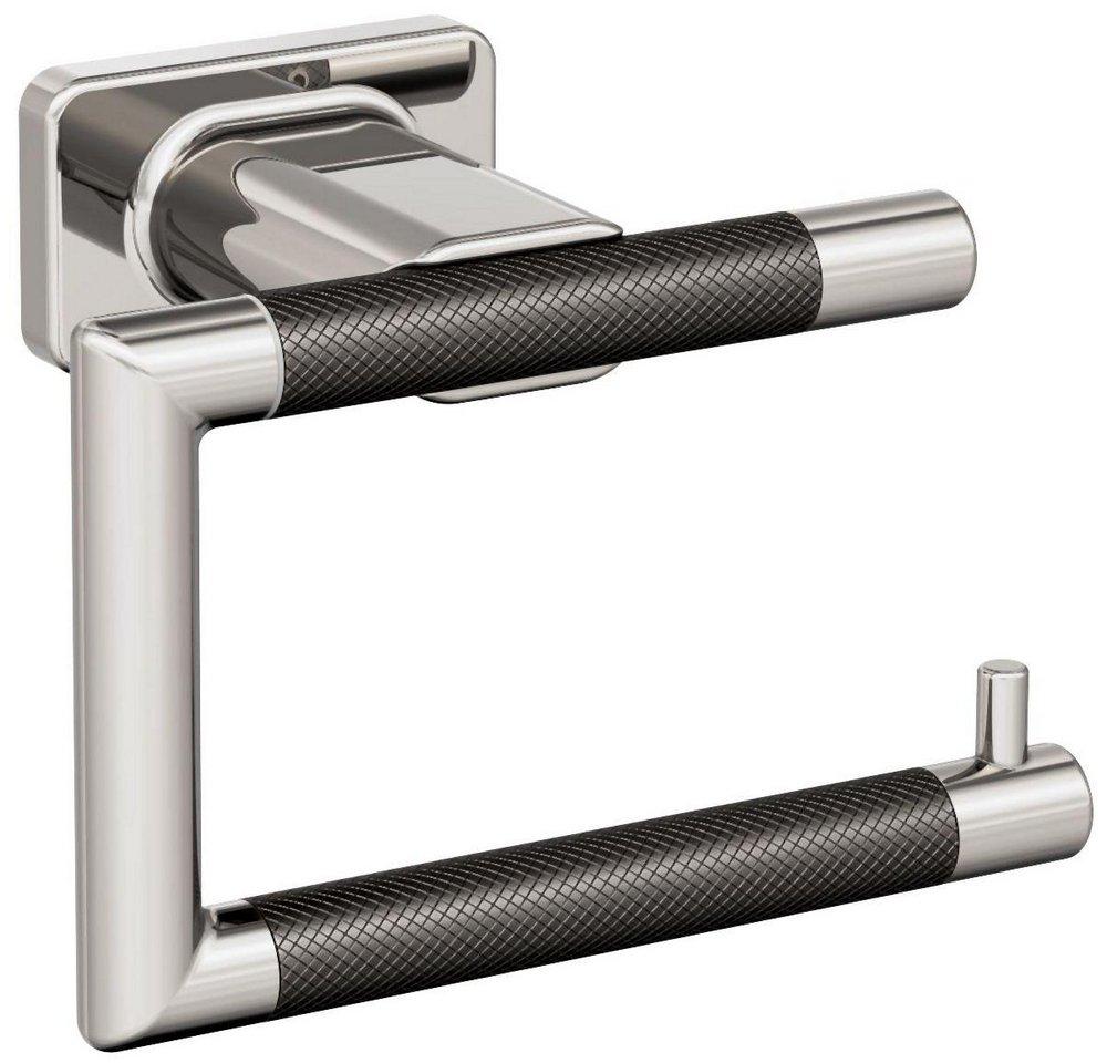 ESQUIRE POLISHED NICKEL/GUNMETAL CONTEMPORARY SINGLE POST TOILET PAPER HOLDER 