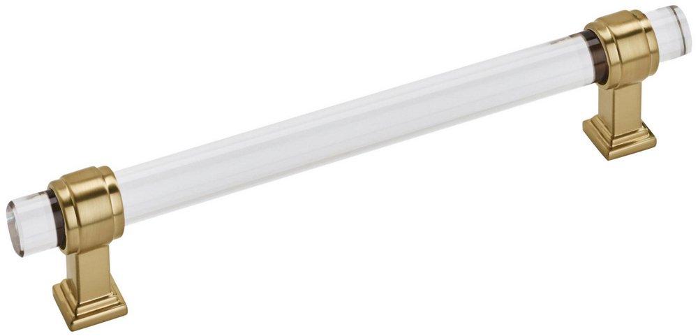 GLACIO 6-5/16 IN 160 MM CENTER-TO-CENTER CLEAR/CHAMPAGNE BRONZE CABINET PULL 