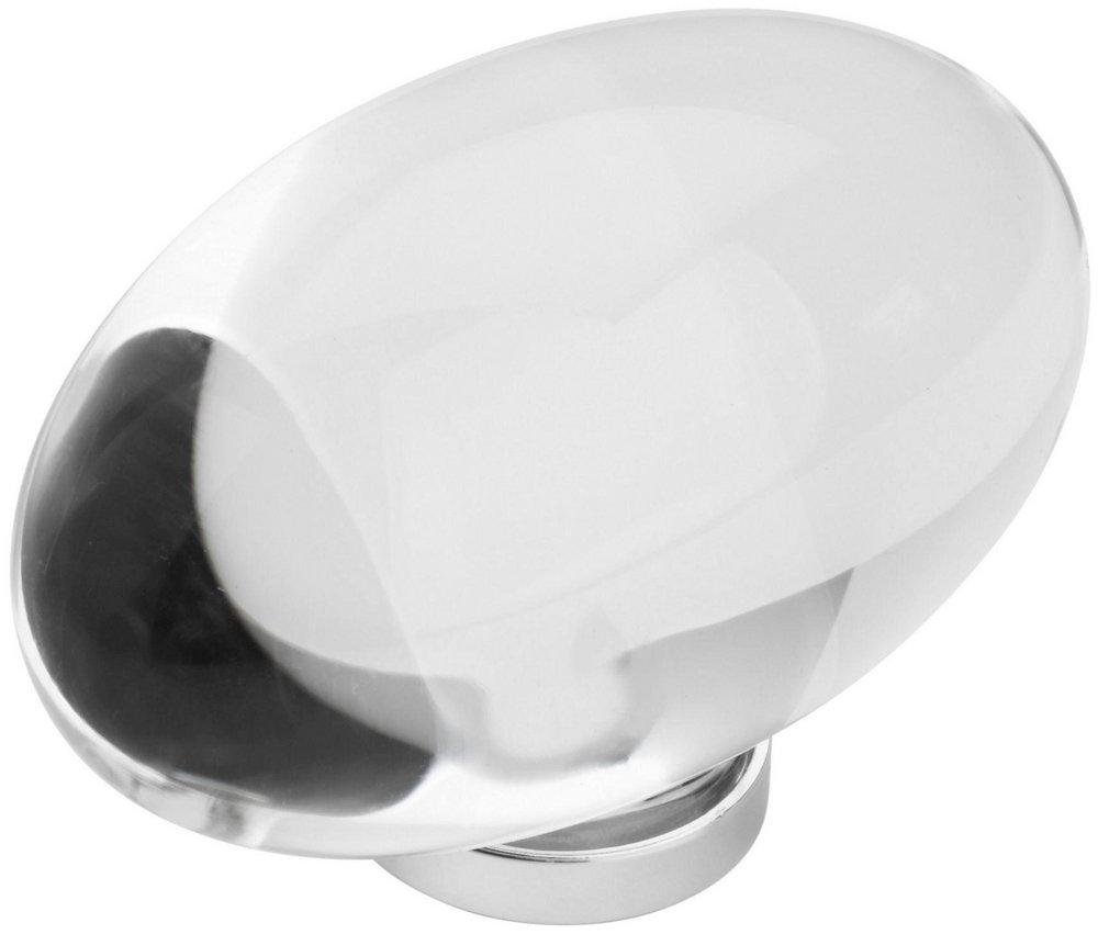 GLACIO 1-3/4 IN 44 MM LENGTH CLEAR/POLISHED CHROME CABINET KNOB 