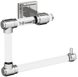 Square Open Towel Ring in Clear/Chrome