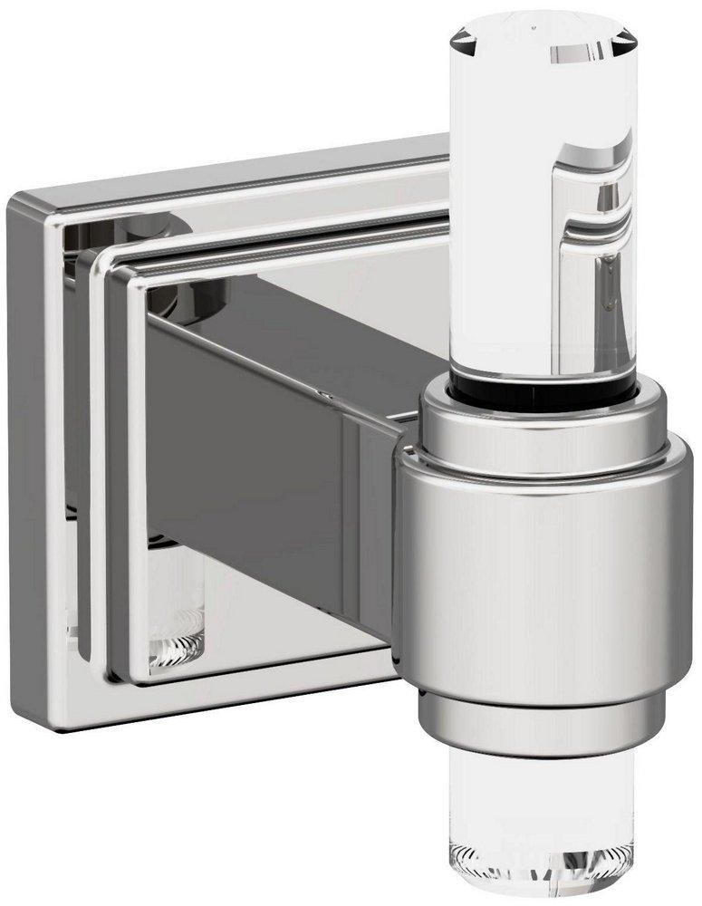 GLACIO CLEAR/CHROME CONTEMPORARY SINGLE ROBE HOOK 