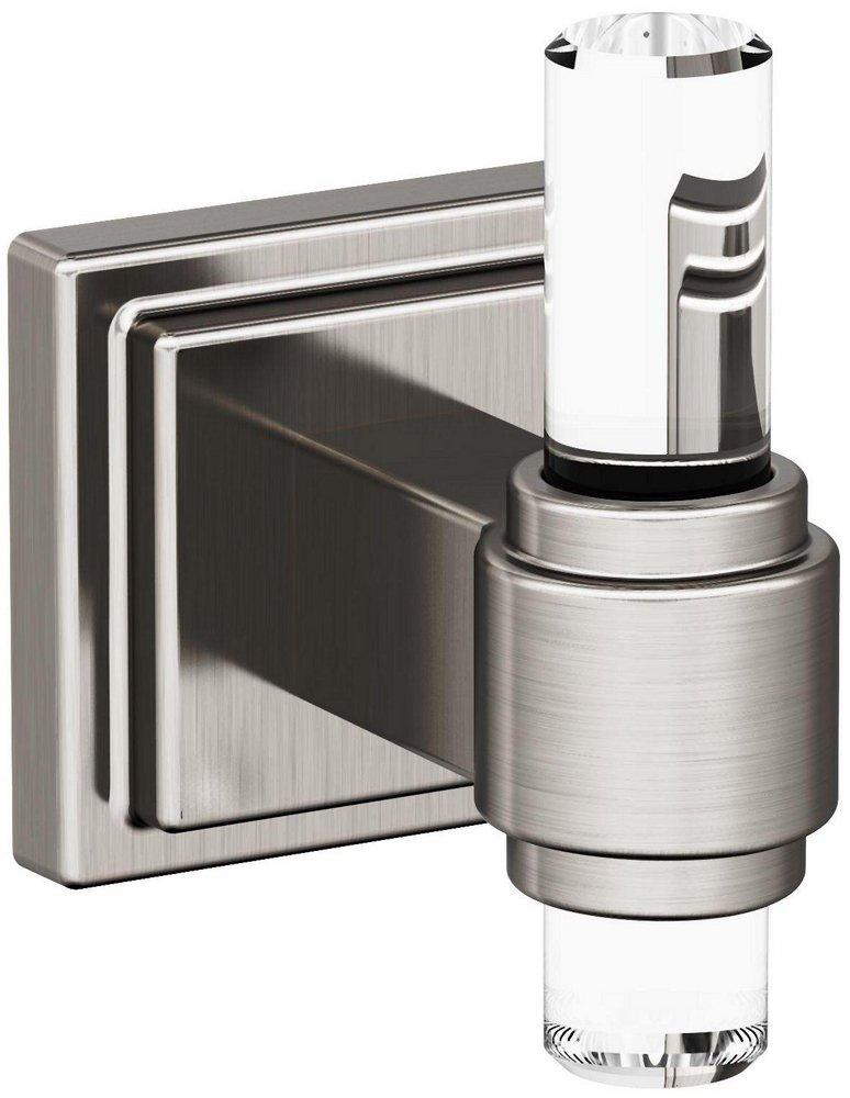 GLACIO CLEAR/BRUSHED NICKEL CONTEMPORARY SINGLE ROBE HOOK 