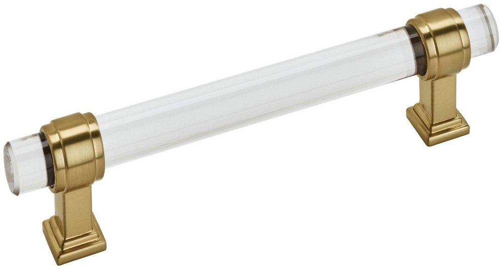GLACIO 5-1/16 IN 128 MM CENTER-TO-CENTER CLEAR/CHAMPAGNE BRONZE CABINET PULL 