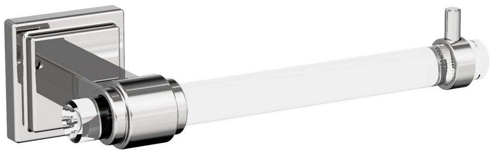 GLACIO CLEAR/CHROME CONTEMPORARY SINGLE POST TOILET PAPER HOLDER 