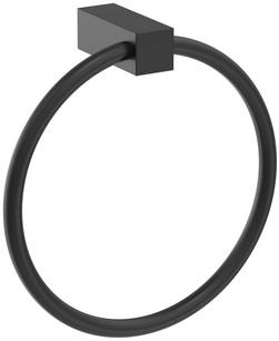 Round Closed Towel Ring in Matte Black