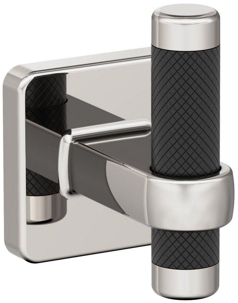 ESQUIRE POLISHED NICKEL/BLACK BRONZE CONTEMPORARY SINGLE ROBE HOOK 