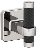 ESQUIRE POLISHED NICKEL/BLACK BRONZE CONTEMPORARY SINGLE ROBE HOOK 