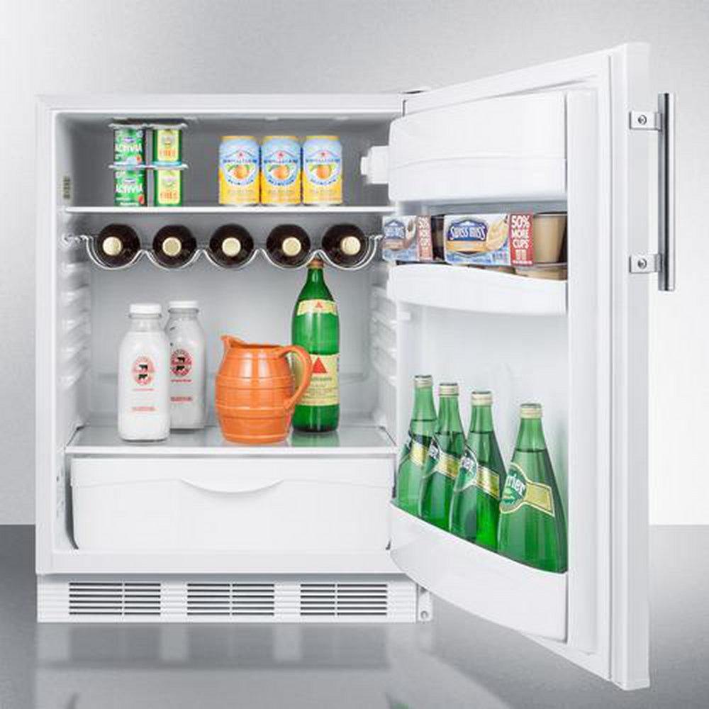 FREESTANDING RESIDENTIAL COUNTER HEIGHT ALL-REFRIGERATOR IN WHITE WITH AUTOMATIC DEFROST AND DELUXE INTERIOR 