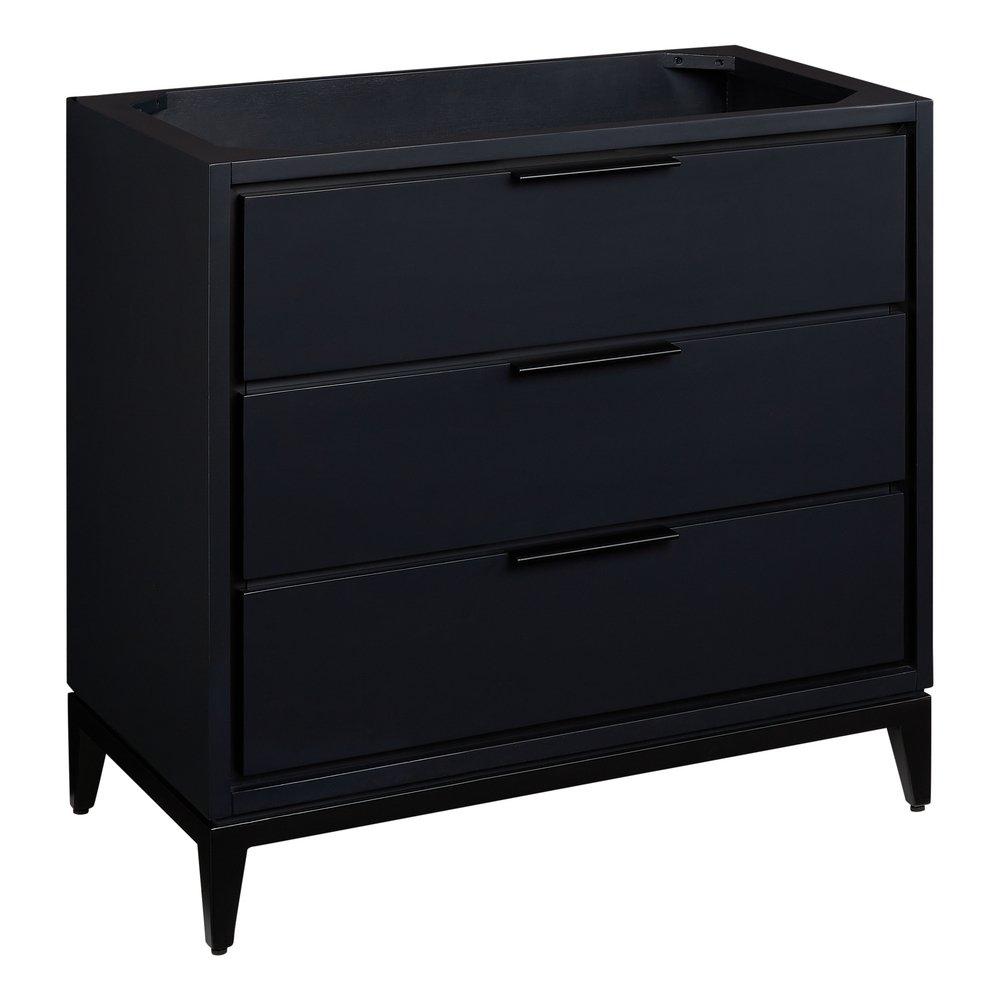 *CVR* 36 MAHOGANY VANITY WITH RECT UNDERMOUNT SINK MIDNIGHT NAVY BLUE ABSOLUTE BLACK WIDESPREAD 