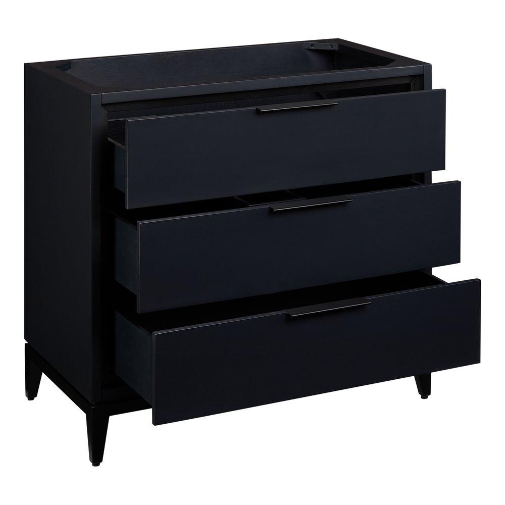 *CVR* 36 MAHOGANY VANITY WITH RECT UNDERMOUNT SINK MIDNIGHT NAVY BLUE ABSOLUTE BLACK WIDESPREAD 