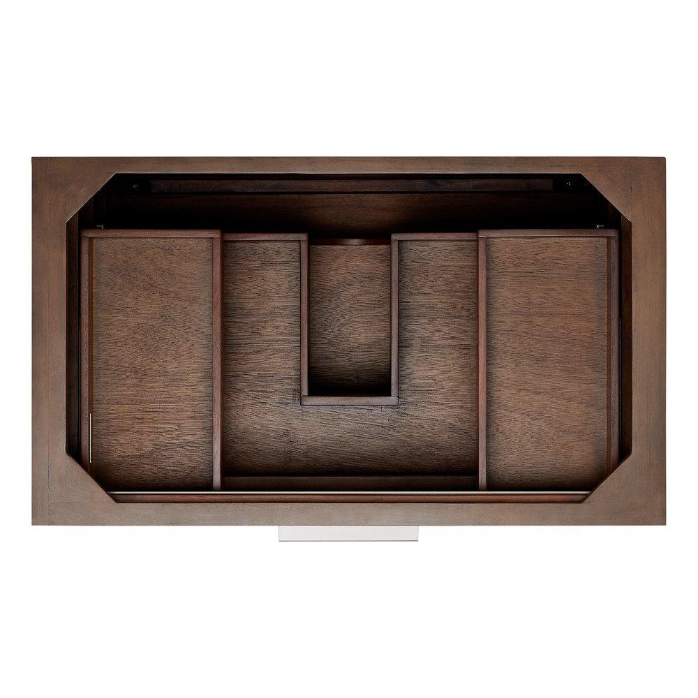 *CVR* 36 MAHOGANY VANITY WITH RECTANGULAR UNDERMOUNT SINK CAROB BROWN ARCTIC WHITE SINGLE HOLE 